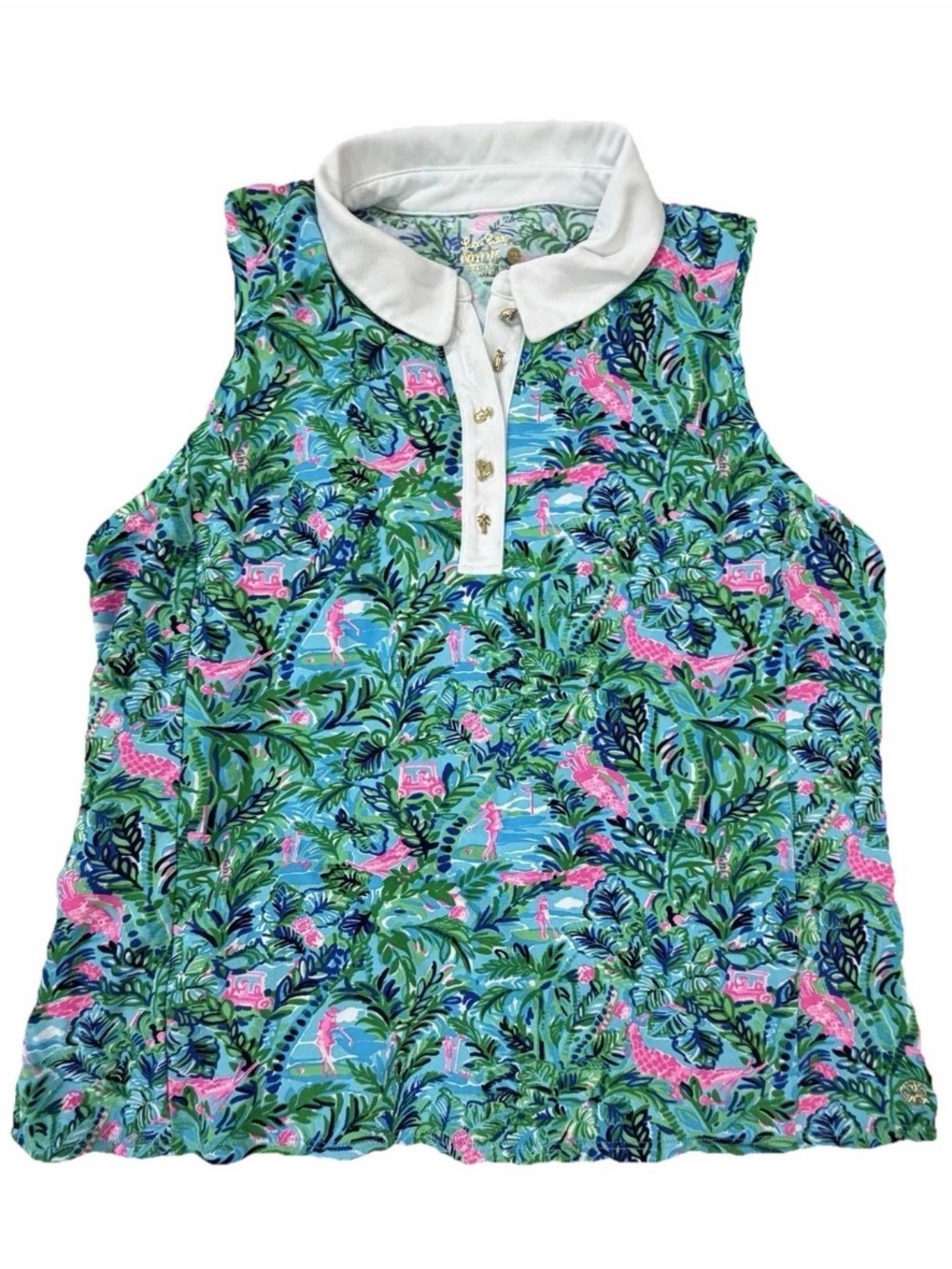 Lilly Pulitzer Luxletic Women’s XL Sleeveless Golf Polo Top